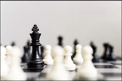 lp-3-2 A black and white chess board with some pieces