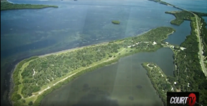 A top view of an island