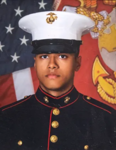 A man wearing a marine uniform