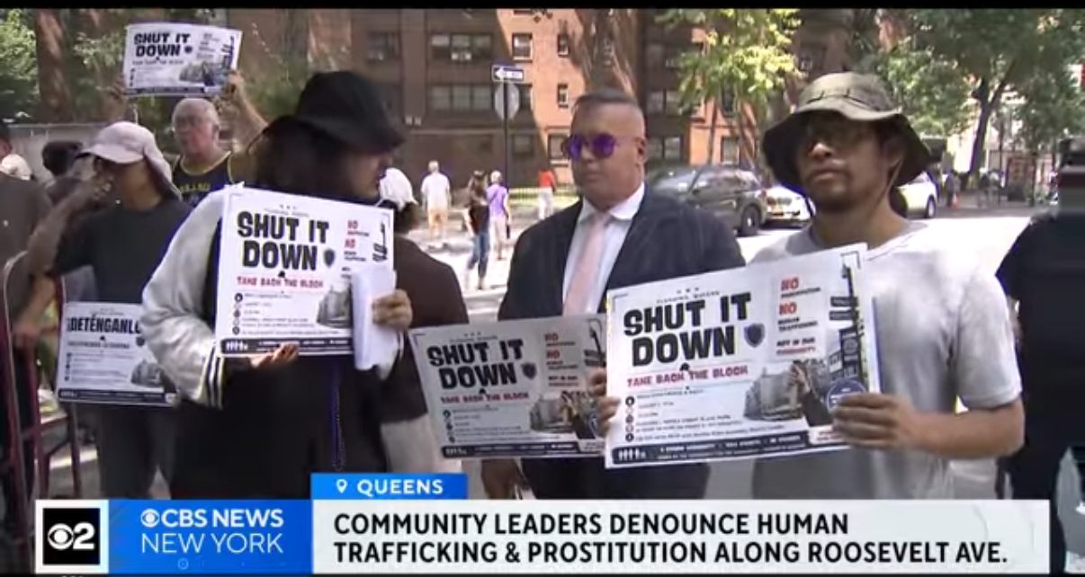 Protest against human trafficking in Queens